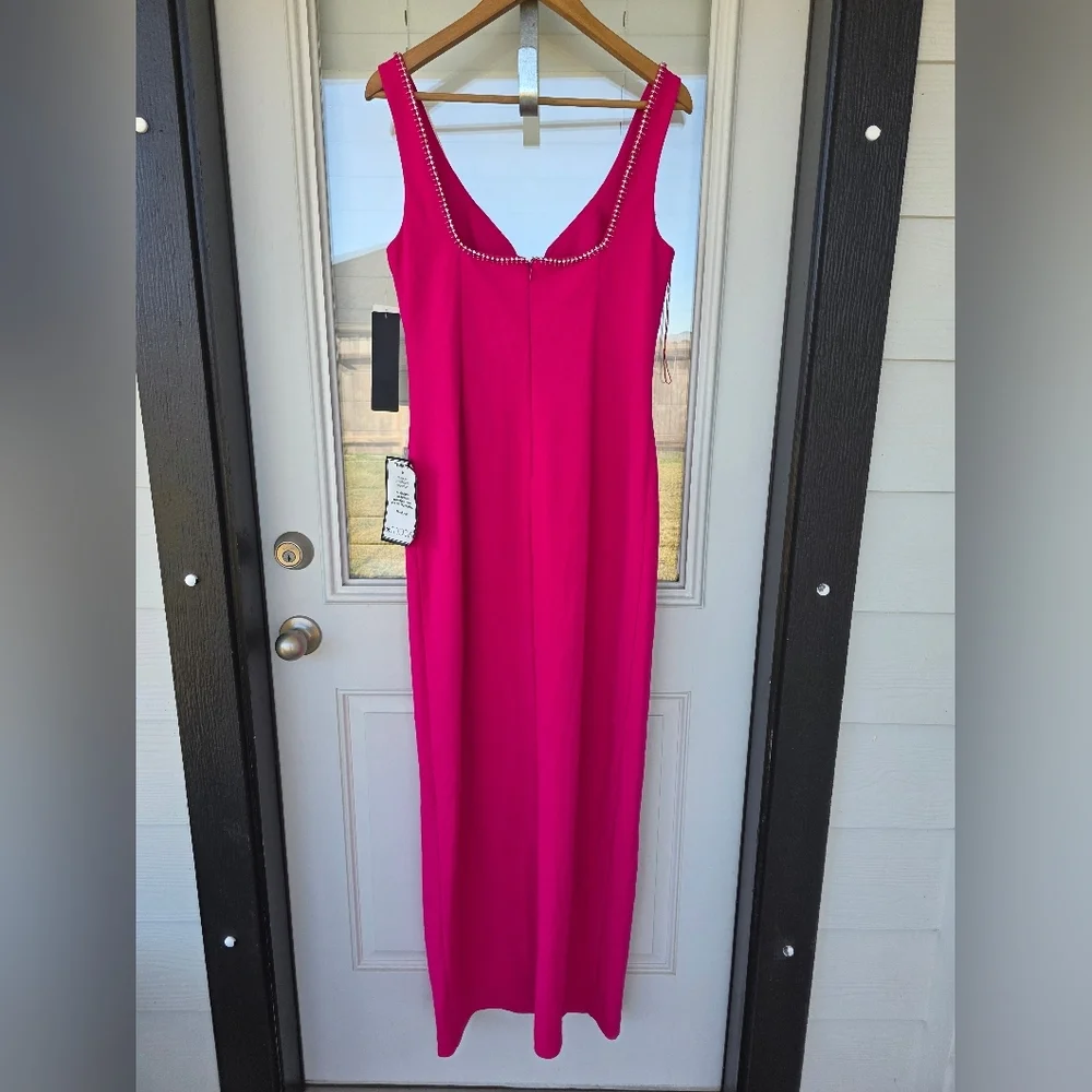 $275 Adrianna Papell Women Bead-Trim Sweetheart-Neck Sleeveless Gown Sz 12 Party - Picture 12 of 14